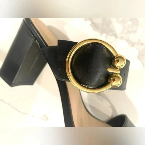 Stuart Weitzman Women’s Belinda 75 Leather 3” Heel Slide Sandal Black Size 6 NEW - Picture 8 of 10